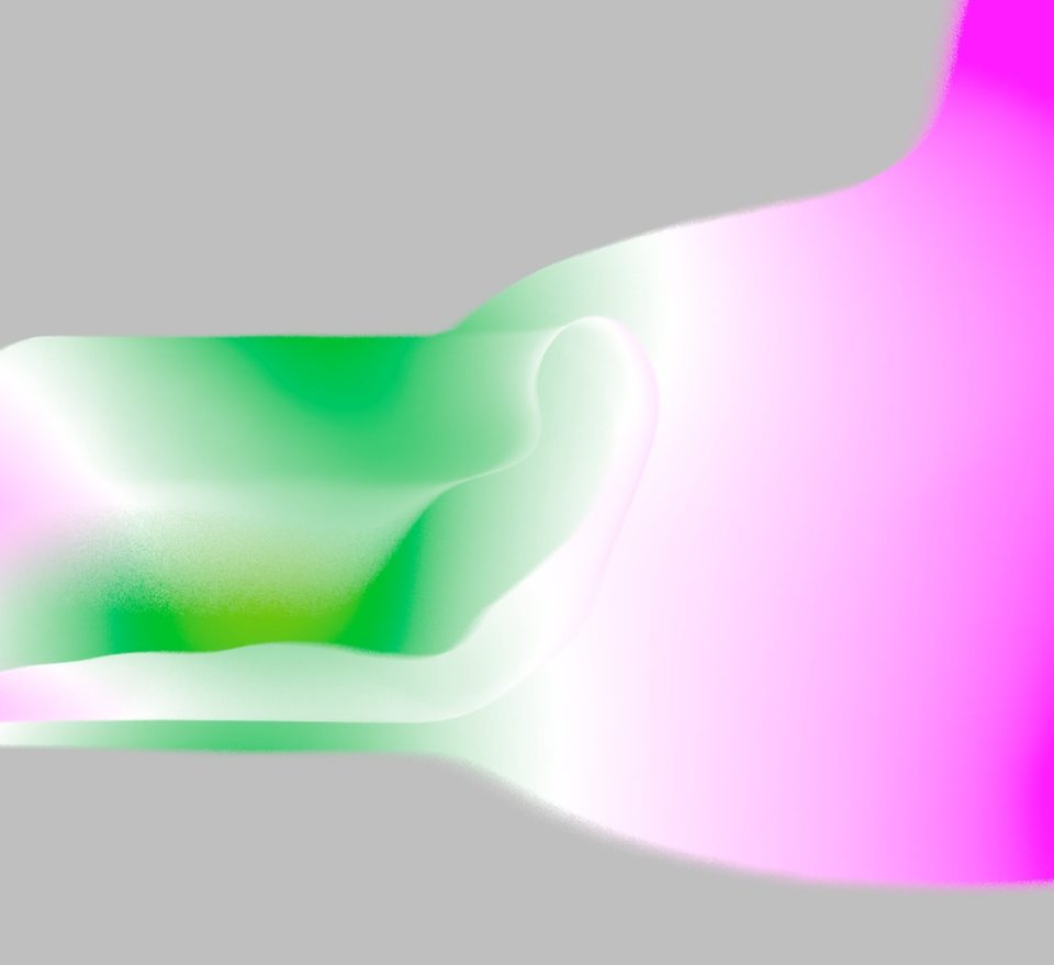 color-ramp study in green and magenta for shading development